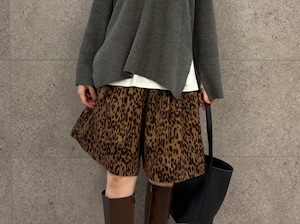【ROSIEE】レオパード柄キュロットパンツ