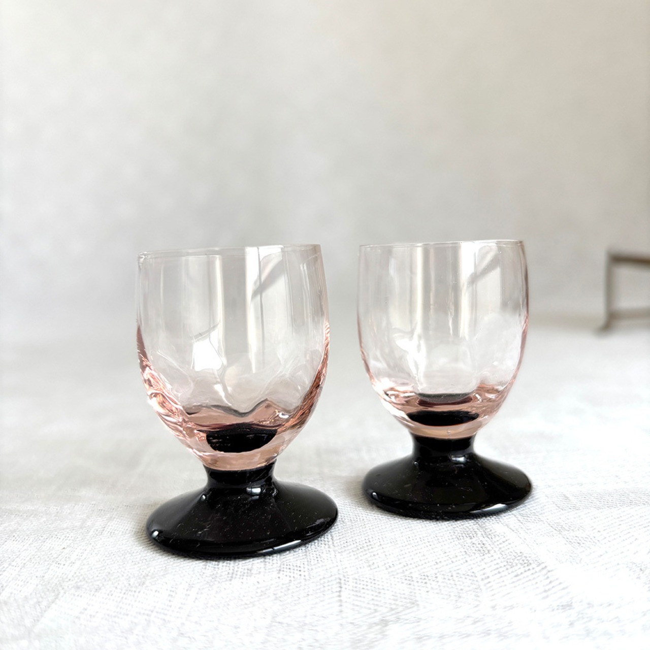 リキュールセット　ショットグラス　ホルダーセット　ピンクガラス 18twa35