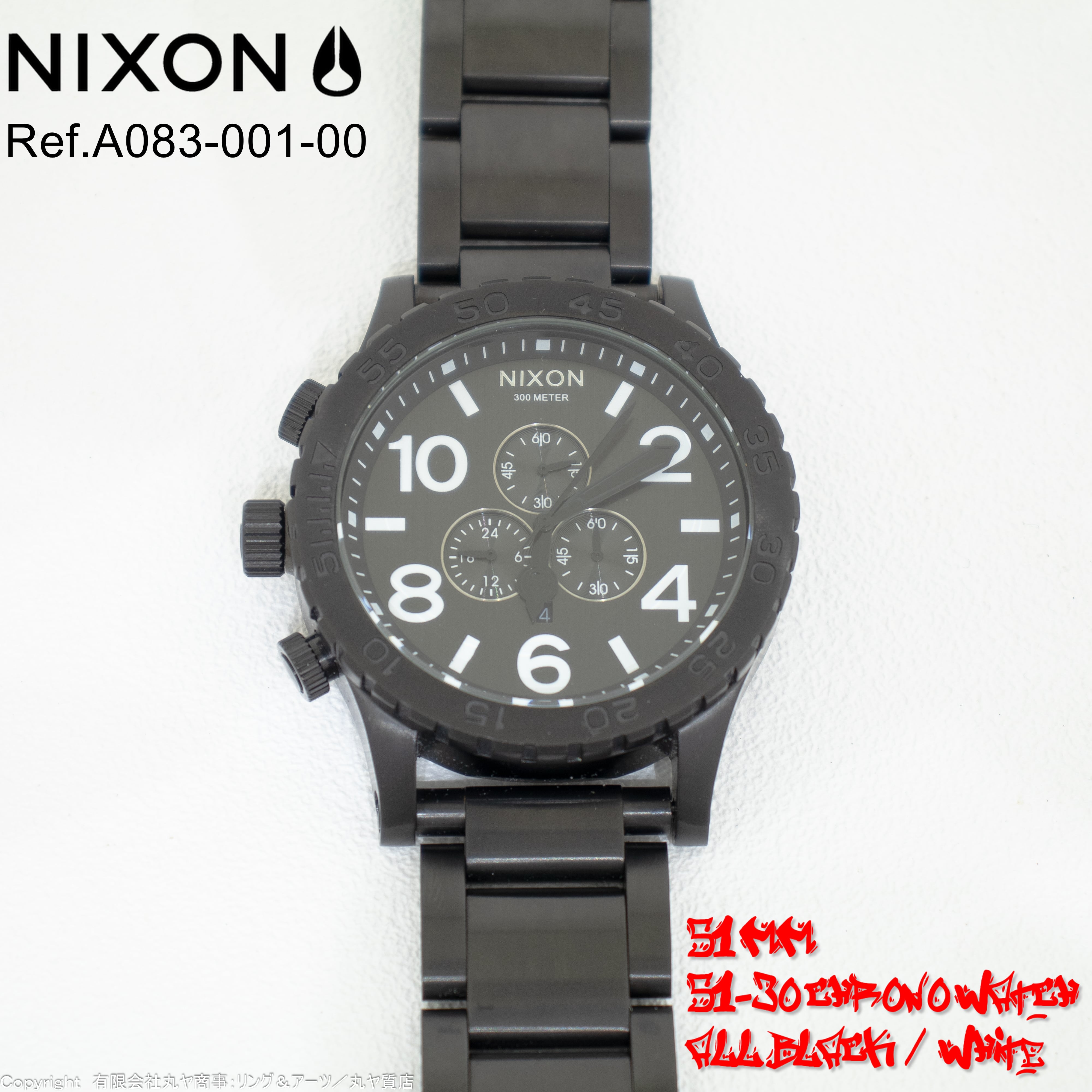 NIXON】ニクソン 51-30 CHRONO BLACK WHITE-