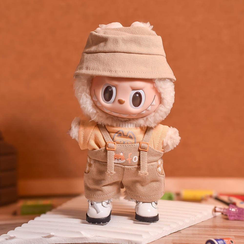Labubu 1-3世代対応 カジュアル トップス＋サロペット＋帽子 ラブブ