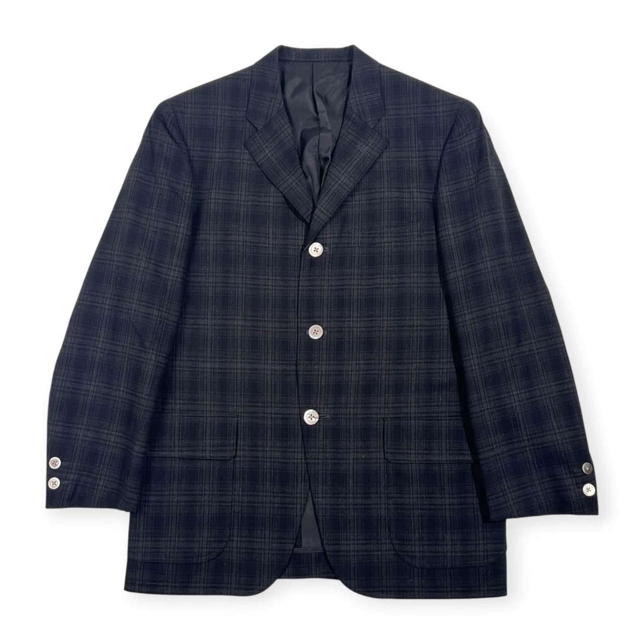 70s VAN JAC ヴァンヂャケット チェック 背抜き シェルボタン 3B テーラードジャケット M/メンズ ビンテージ