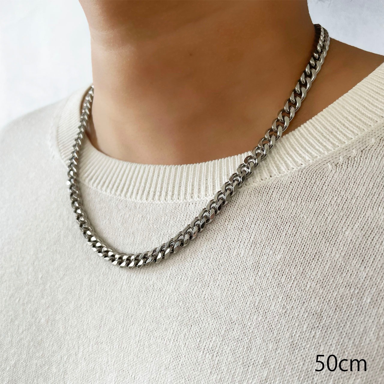Chain Necklace　Six-sided Single〈 Wide 〉