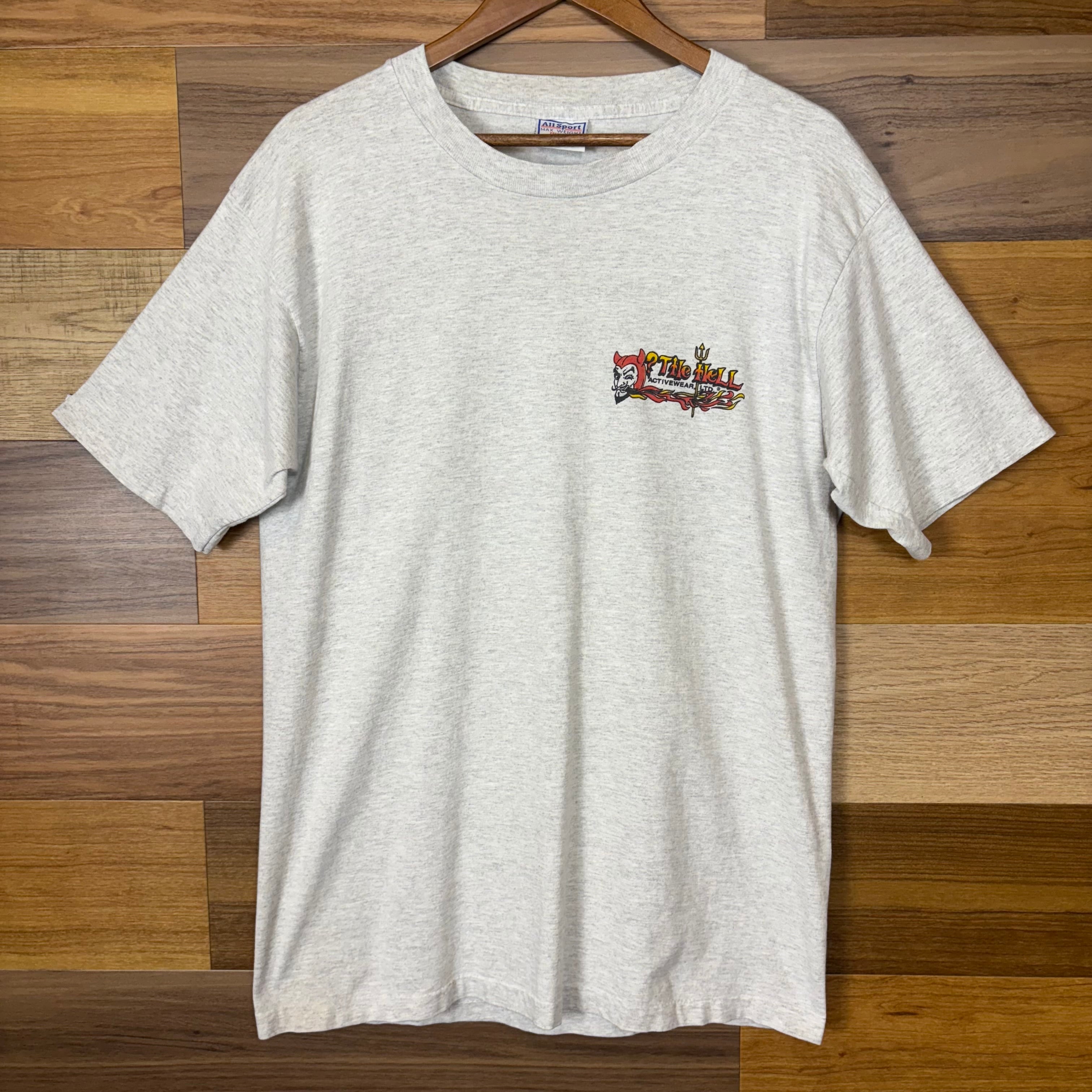 USA製 90s The HELL デビル ファイヤーフレーム プリント T-sh T