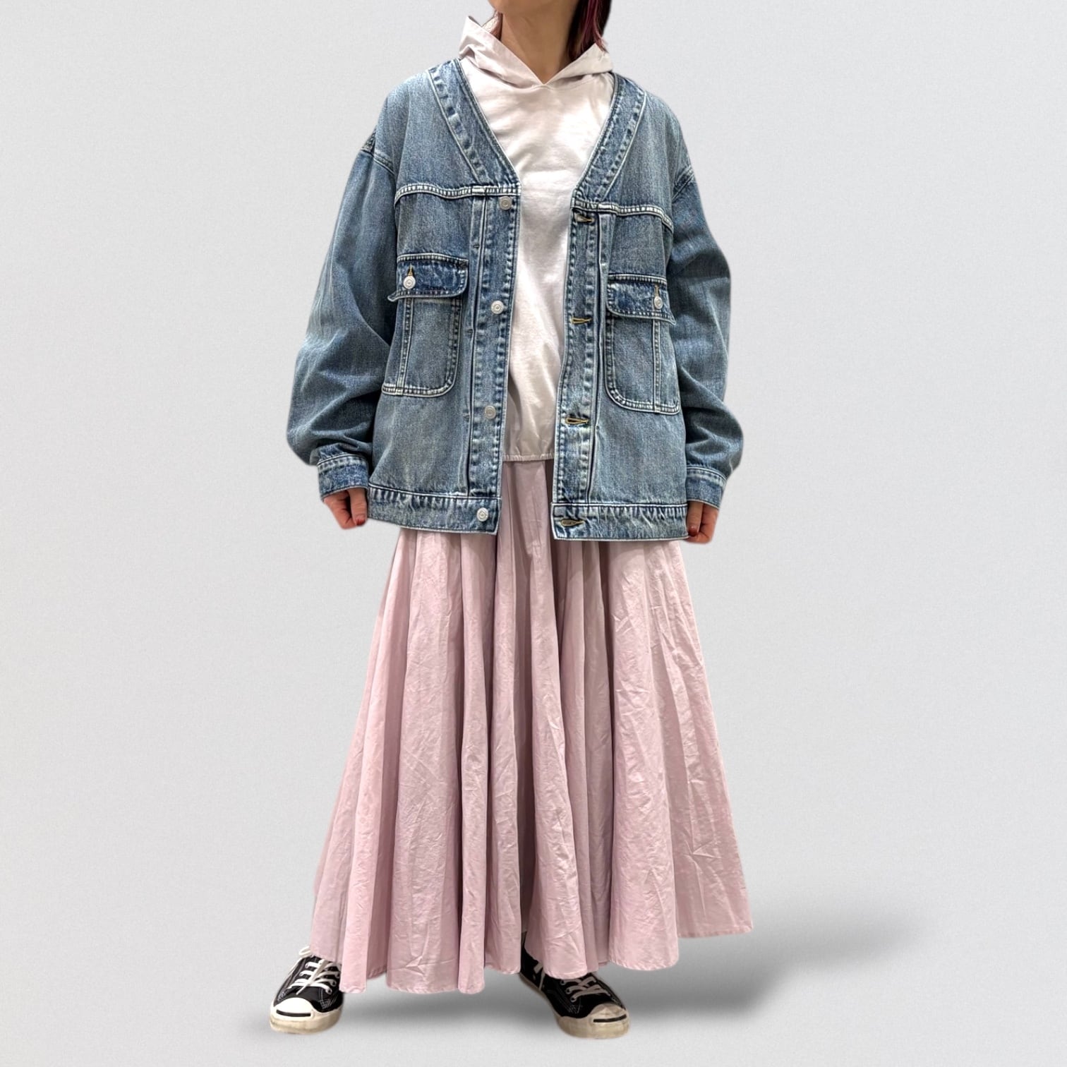 cafune V-neck over size denim jacket | CoCo Cuore