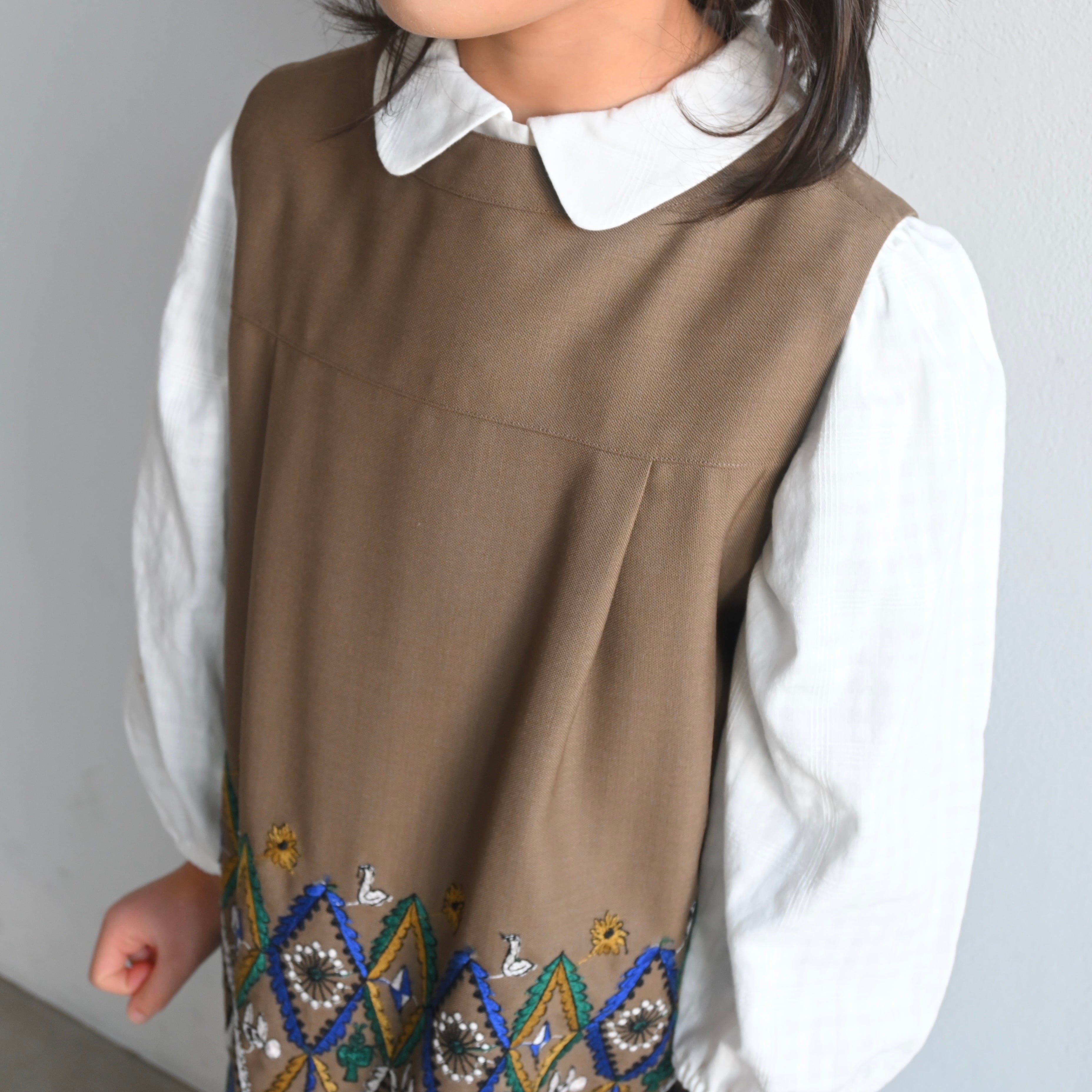 mina perhonen 2022AW》forest diamond ワンピース / brown / 120cm