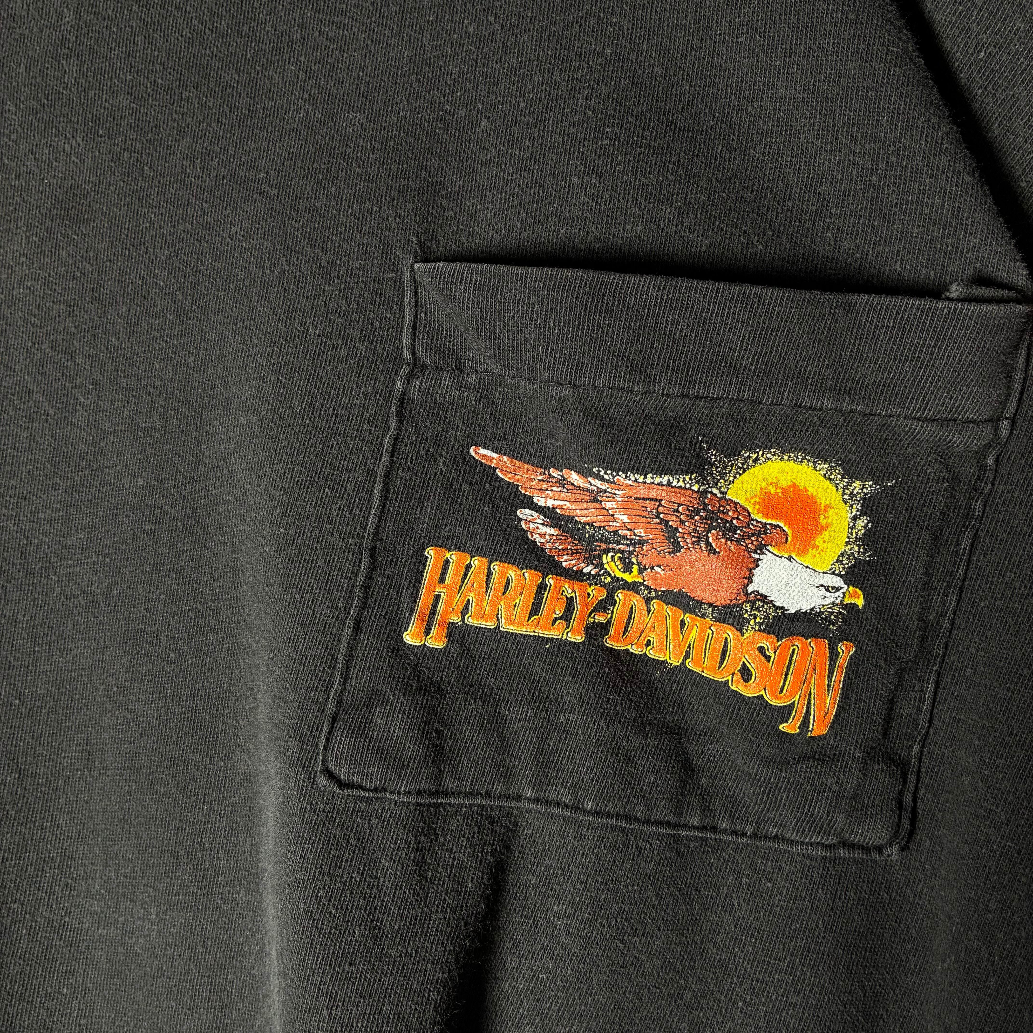 80s〜 USA】Harley-Davidson Vintage Pocket Tee ハーレーダビッドソン