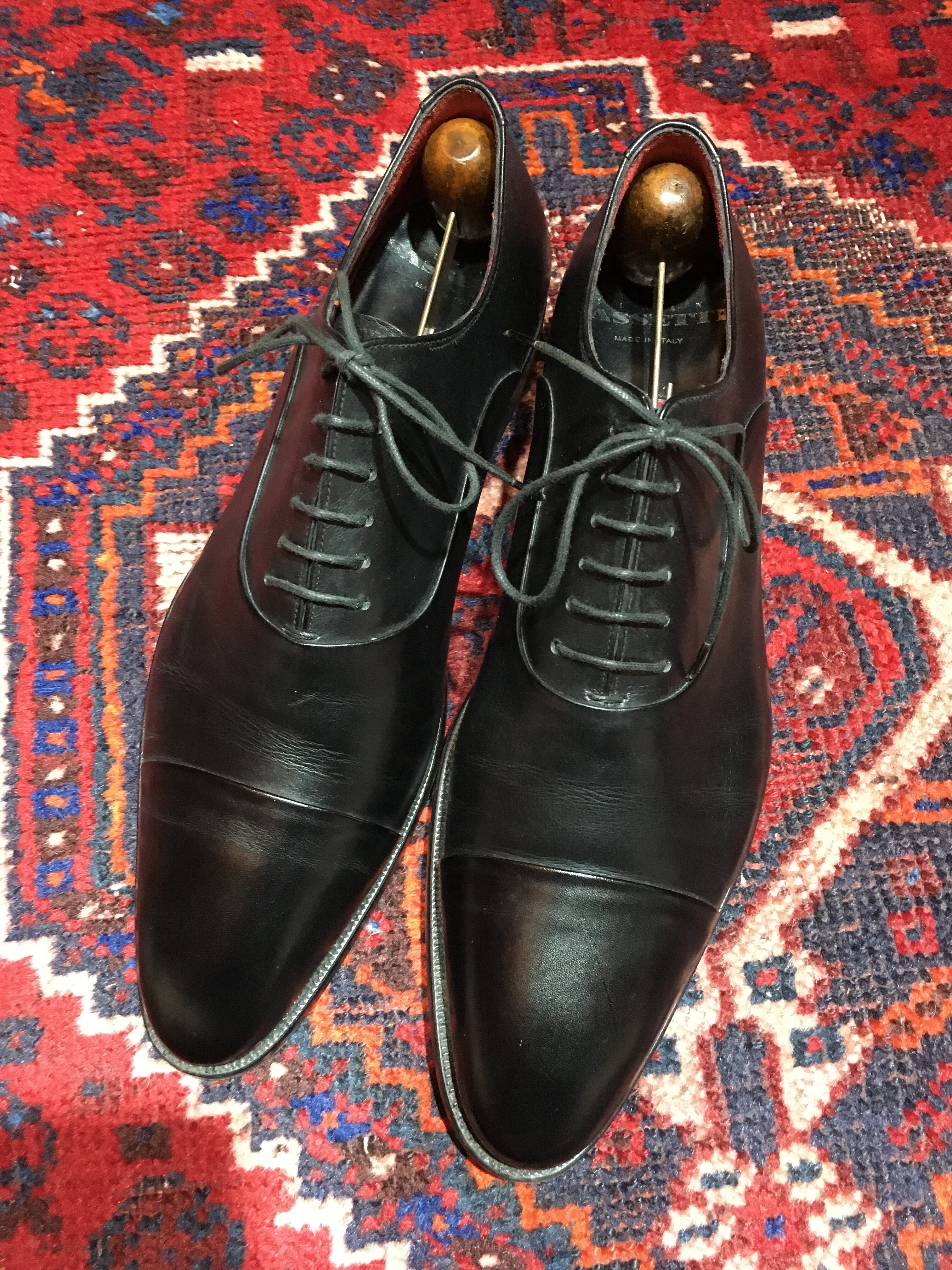 ◎.SILVANO SASSETTI LEATHER STRAIGHT TIP SHOES MADE IN ITALY 