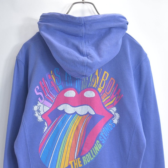 00s Junk Food ジャンクフード ローリングストーンズ レインボーデザイン プリント フルジップ スウェットパーカー ヴィンテージ ビンテージ USA アメリカ古着 レディースM相当