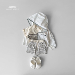 【ONU】しましまピンタックソフトショートパンツ 80〜120cm 240525