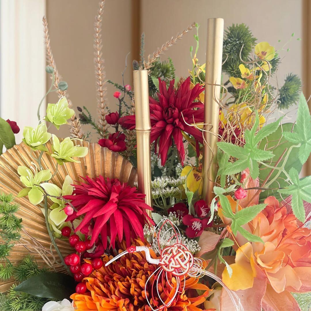 LL特大門松アレンジメント 雅な豪華お正月飾り 商業用門松 店舗用門松