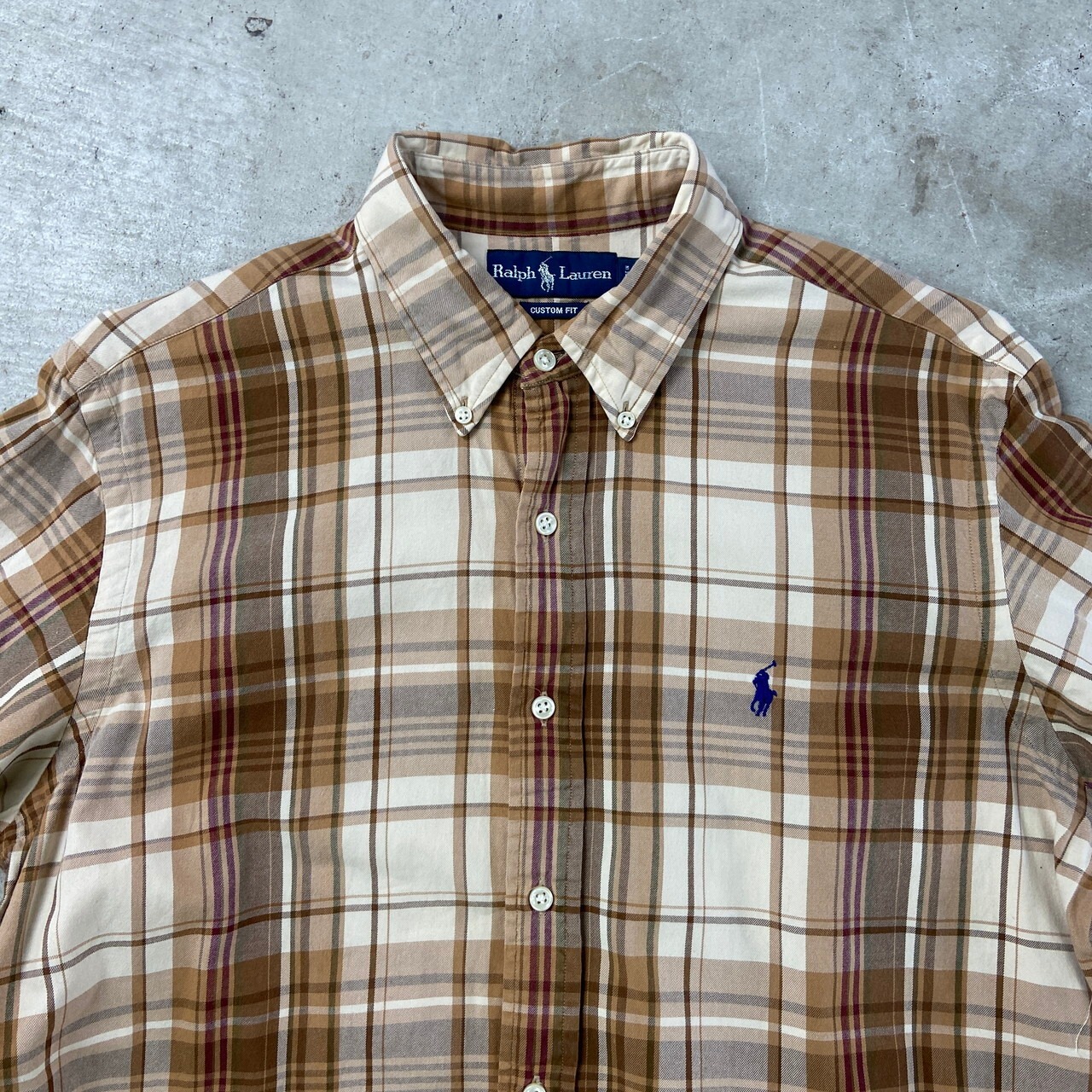Ralph Lauren ラルフローレン CUSTOM FIT 長袖 マドラスチェックシャツ 