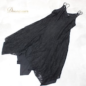 社交ダンス 衣装 スタンダード ドレス ワンピース パーティドレス Elegance fashion レース ブラック系 黒 花柄 ラインストーン ノースリーブ 競技用 パーティードレス フォーマル 黒系 総レース 袖なし ロング丈 マキシ丈 タンクトップ風 シック エレガント クラシック ブラックフォーマル 大人 上品 女性用 Mサイズ ポリエステル レーヨン ナイロン ウエスト切替 フレアスカート フィット&フレア ダンス衣装 レースドレス 黒ワンピース 舞台