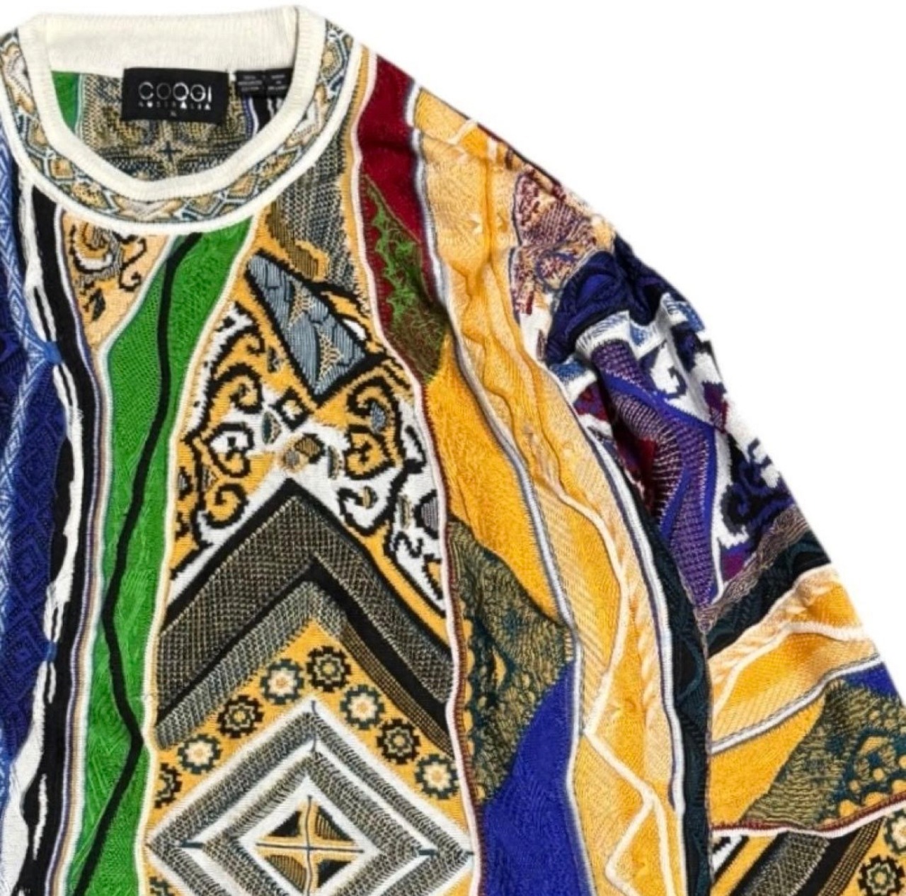 稀少サイズXL ビギー着用 COOGI 3Dニット 幾何学 コットン BIGGIE 