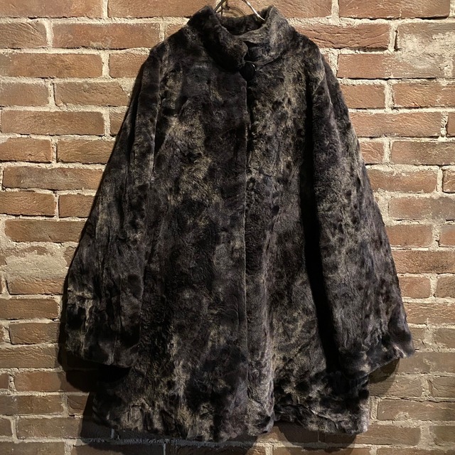 【Caka act3】Gray × Brown Gradation Vintage Loose Fur Coat