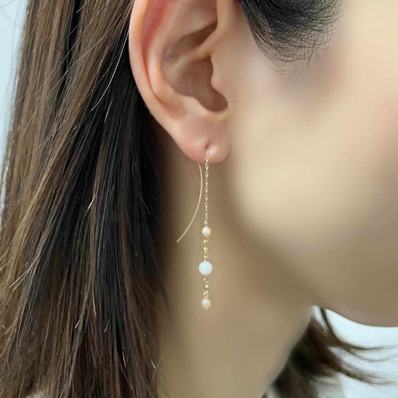 白珊瑚//K10ゴールド/チェーンピアス | ChocoRal Jewelry