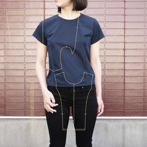 Shirts Fab. minimal cut&sew Navy  ykcs-101