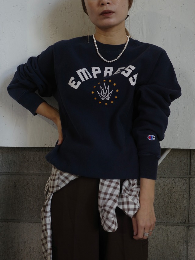 〈vintage〉"empress"navy sweat