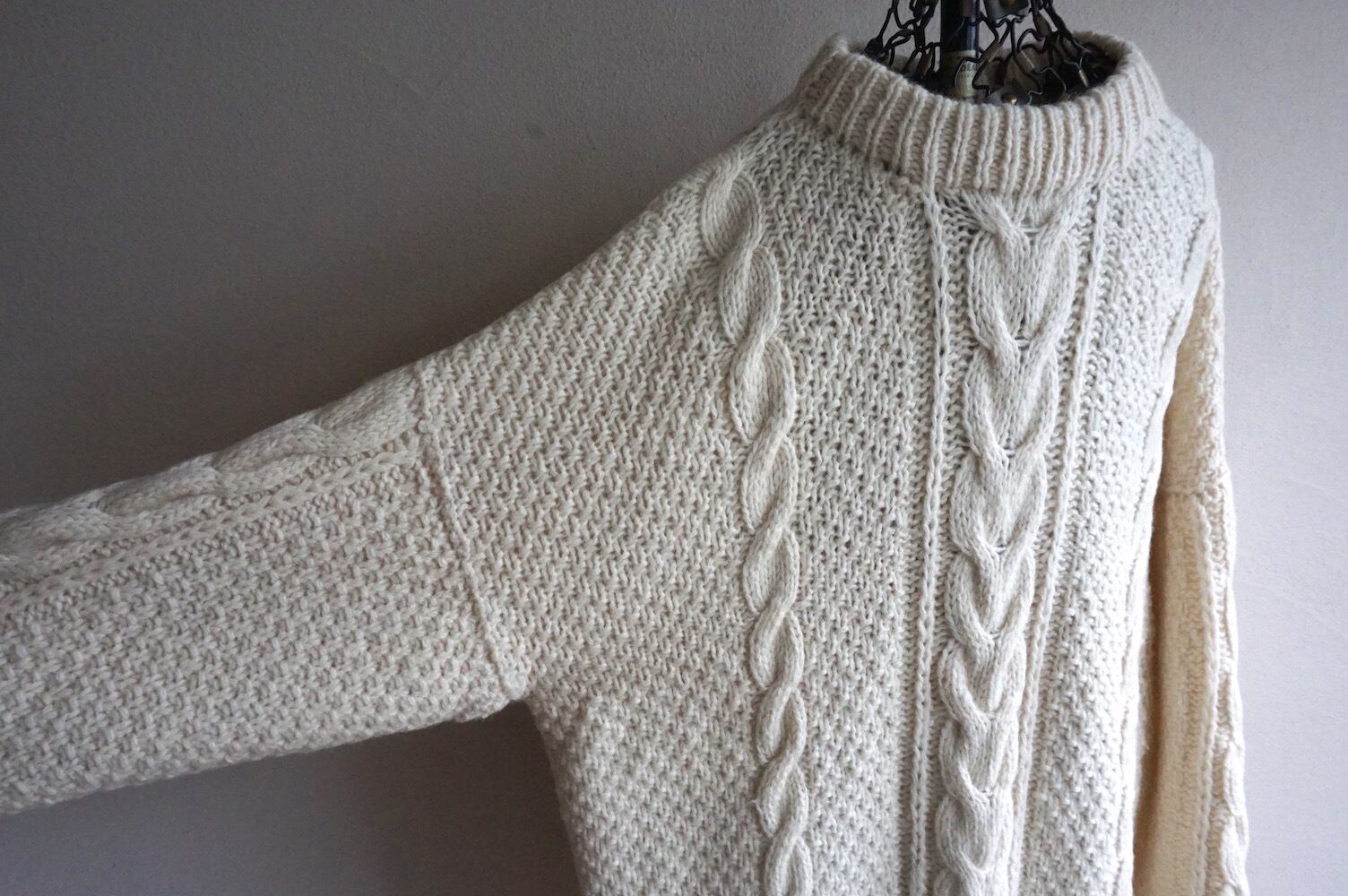 1990's アランニットセーター ビッグシルエット オフホワイト 表記(XL