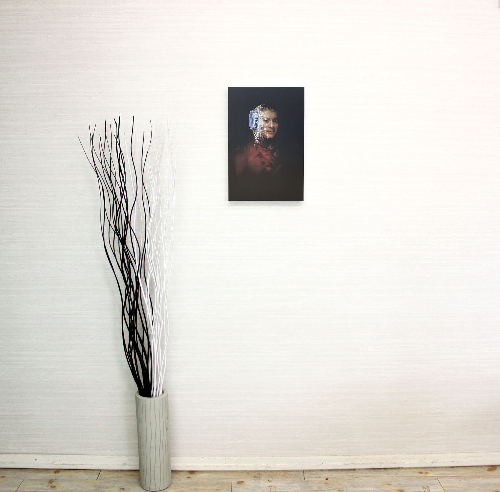 バンクシー「パイ フェイス/Pie Face」展示用フック付きキャンバス