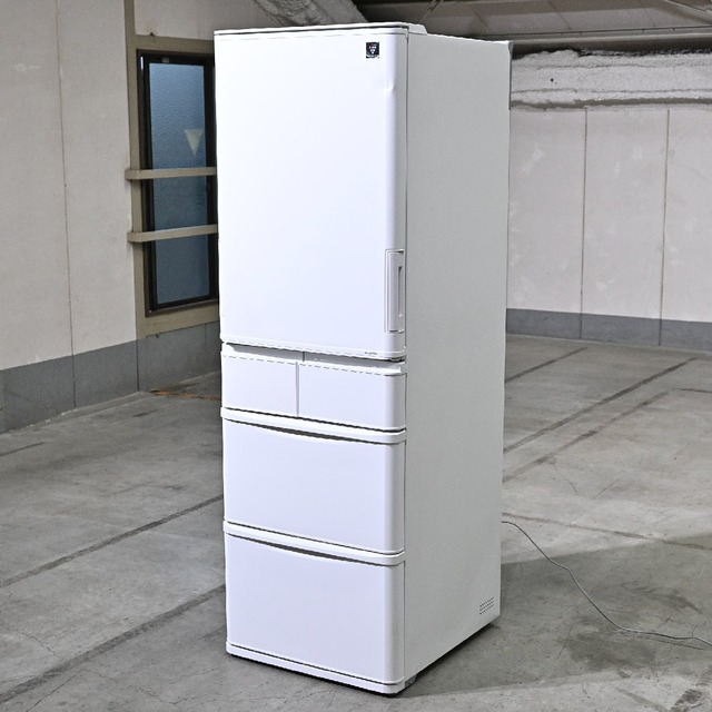 2025年製 SHARP 15万「SJ-X418K-W」冷凍 冷蔵庫 412L 5ドア 両開き どっちもドア プラズマクラスター シャープ キッチン 家電 スリム【中古家具/中古インテリア/USED家具ユーズド家具/リサイクル】