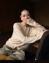 カシミヤ・シルク混 ウールニットプルオーバーニット