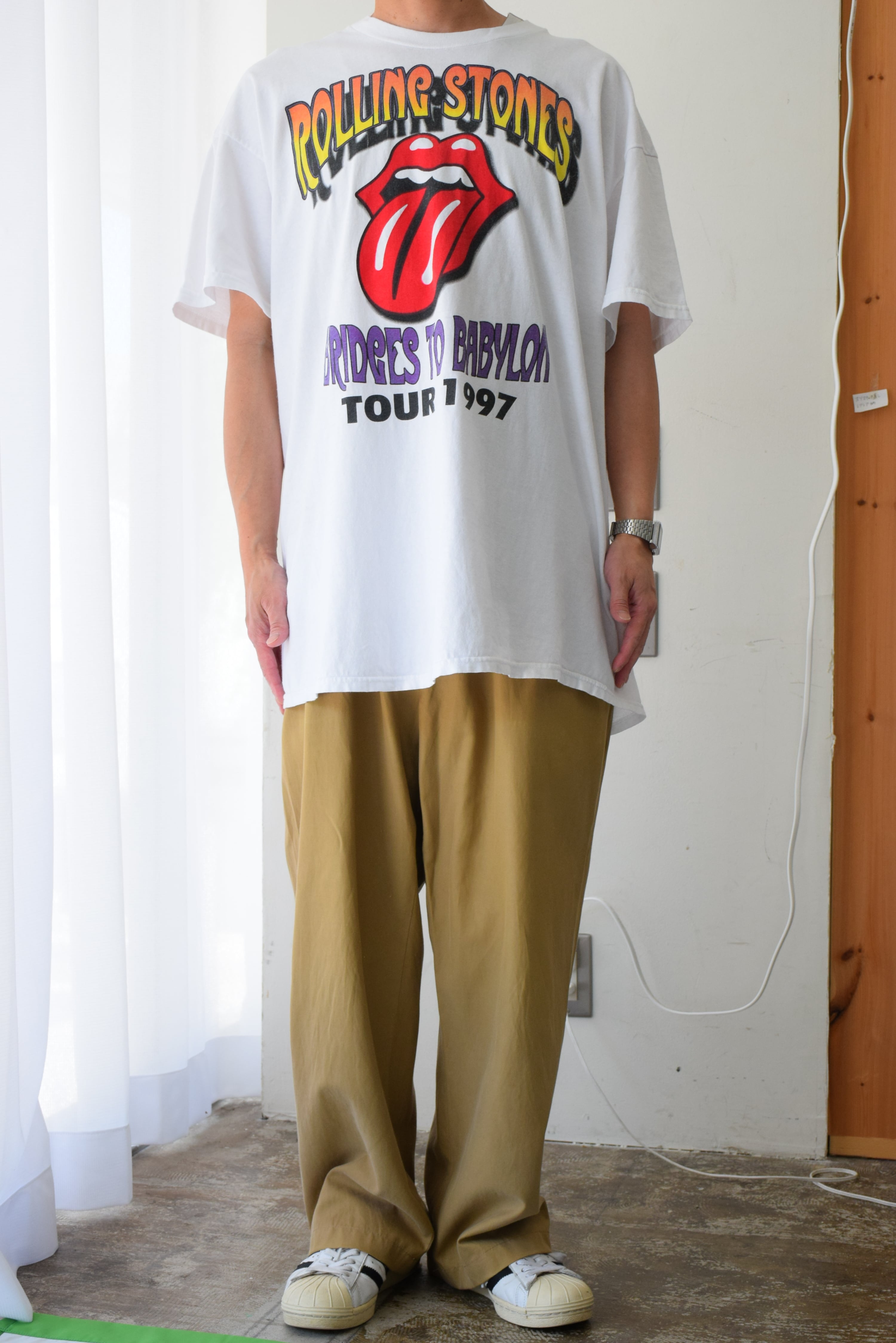 97 Rolling Stones Tシャツ メンズ XL ホワイト ローリング
