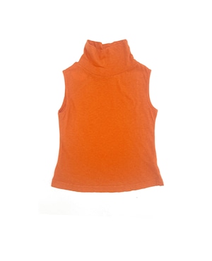 LONG LIVE THE QUEEN / sleeveless turtle top / orange