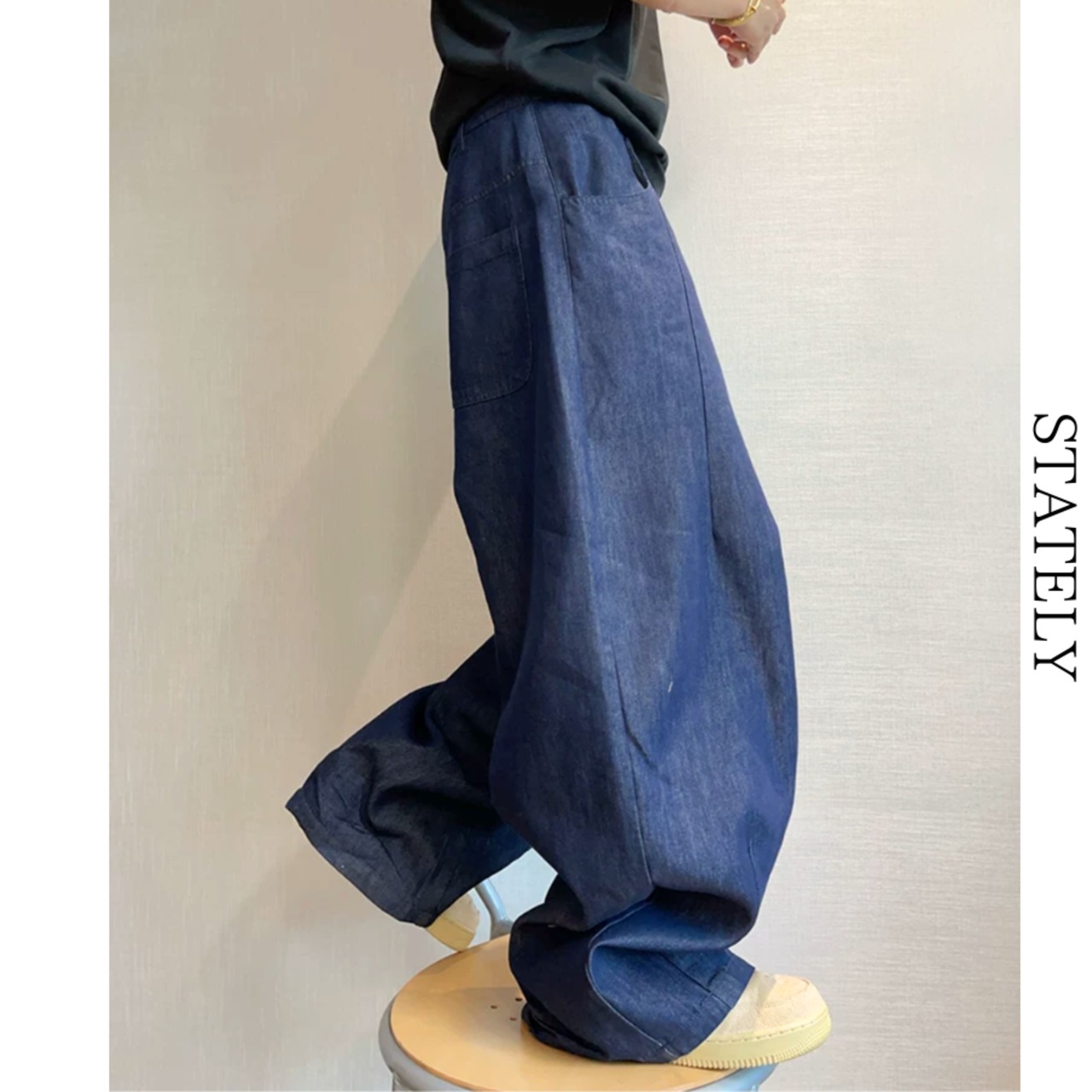 Flow Tuck ワイドデニムパンツ_B76・画像4