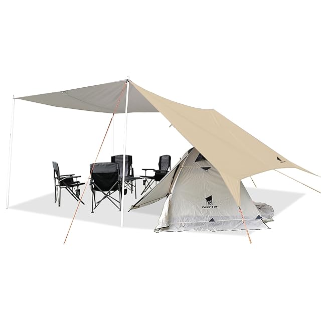 Geer Top 防水タープ キャンプ タープ 3m×5.25m 大型 UVカット Geer Top 防水タープ キャンプ タープ 3m×5.25m 大型 UVカット