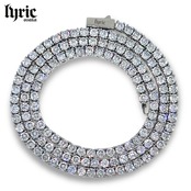 3mm 55cm luxury tennis necklace silver