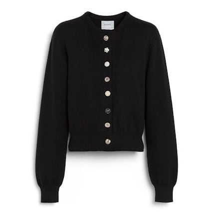 BARRIE MISMATCH BUTTONS CARDIGAN BLACK