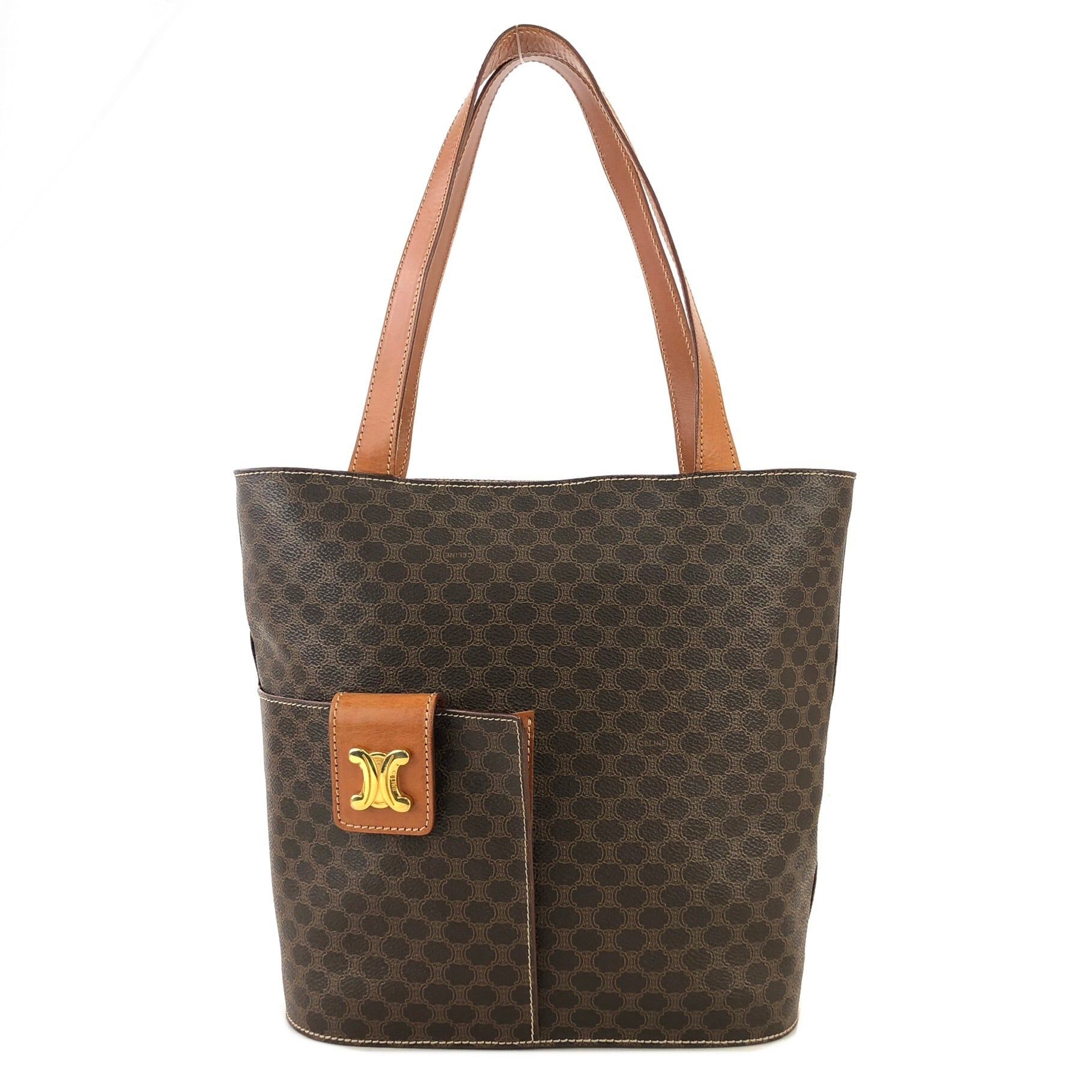 CELINE セリーヌ トリオンフ バケツ フロントポケット トートバッグ