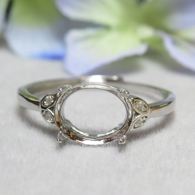 9×7㎜ 横向き バーデュアCZ S925 リング台 SV