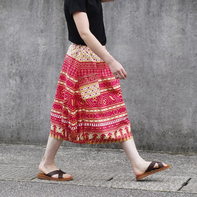 伝統柄のバルーンスカート（カンガスカート）コクーンスカート 大人かわいい