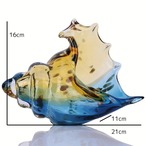 置物　巻貝　シェル　 貝　オブジェ　グラスシェル　ガラス　オーナメント　インテリア　雑貨　アンバーグリーン