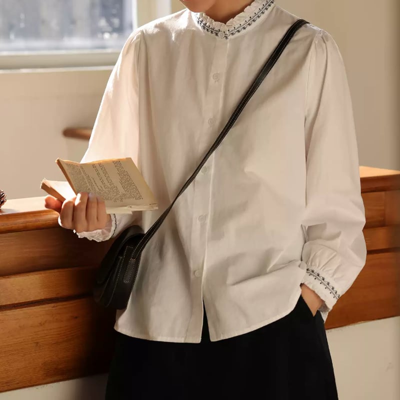 レーススタンドカラーシャツ M1969