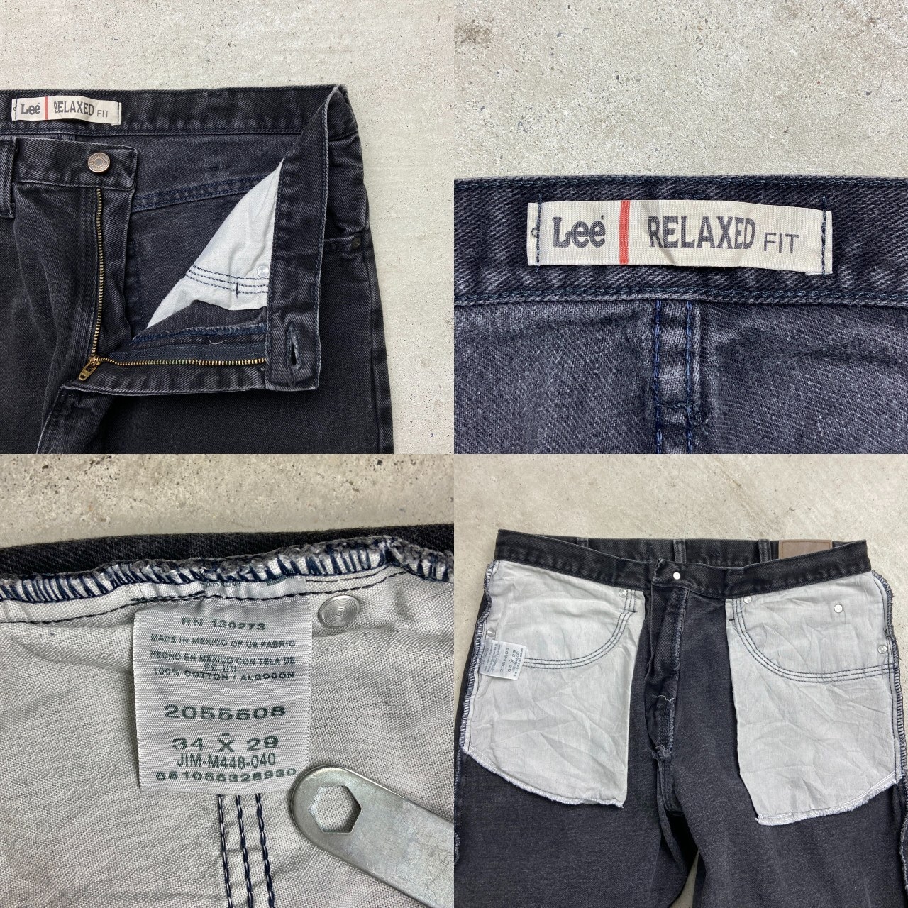 00年代 Lee リー ブラックデニムパンツ RELAXED FIT テーパード メンズ 