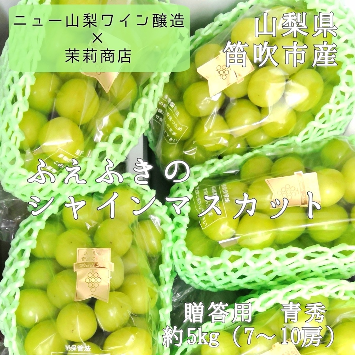シャインマスカット 業務用5kg(7～10房) 山梨県笛吹市産 レストランに 