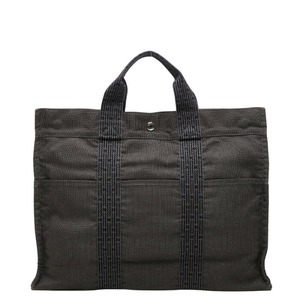 エルメス エールライン トートMM ハンドバッグ トートバッグ グレー キャンバス レディース HERMES 【中古】