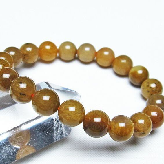 ルチルインアゲート ブレスレット 10mm アゲット 一点物 [M便 1/10] 111-29783