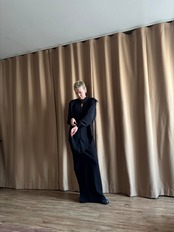 epaulet design mode black shirt-4991-9