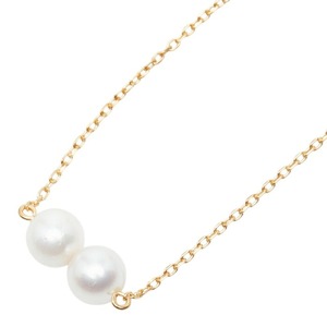 真珠 K18YG イエローゴールド アコヤパール6.1~6.4mm ステーションネックレス ネックレス レディース 【中古】