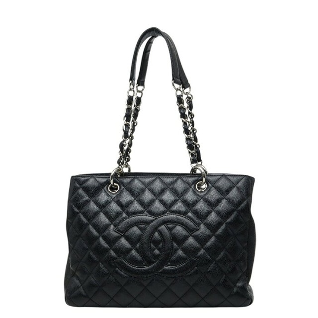 シャネル ココマーク GST グランドショッピングトート チェーン ショルダーバッグ ブラック キャビアスキン レディース CHANEL 【中古】