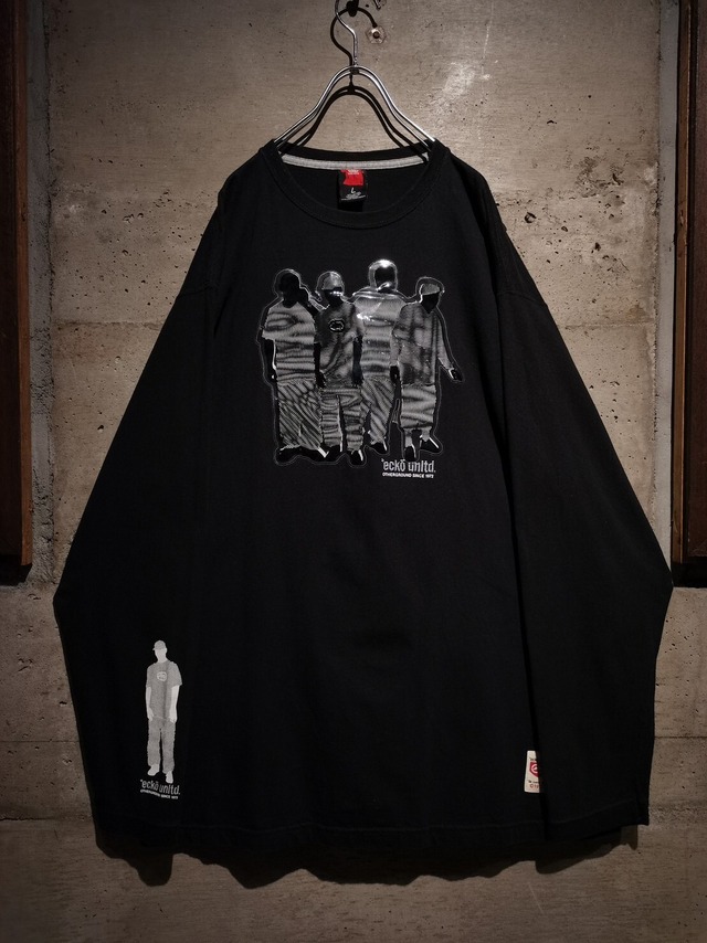 【Caka】"ECKO UNLTD" Laminate B-Boy Print Design Loose L/S T-Shirt