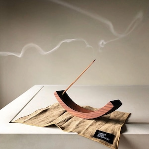 curvey wood incense holder 3colors / カーヴィー ウッド インセンス スティック ホルダー お香立て 韓国インテリア雑貨