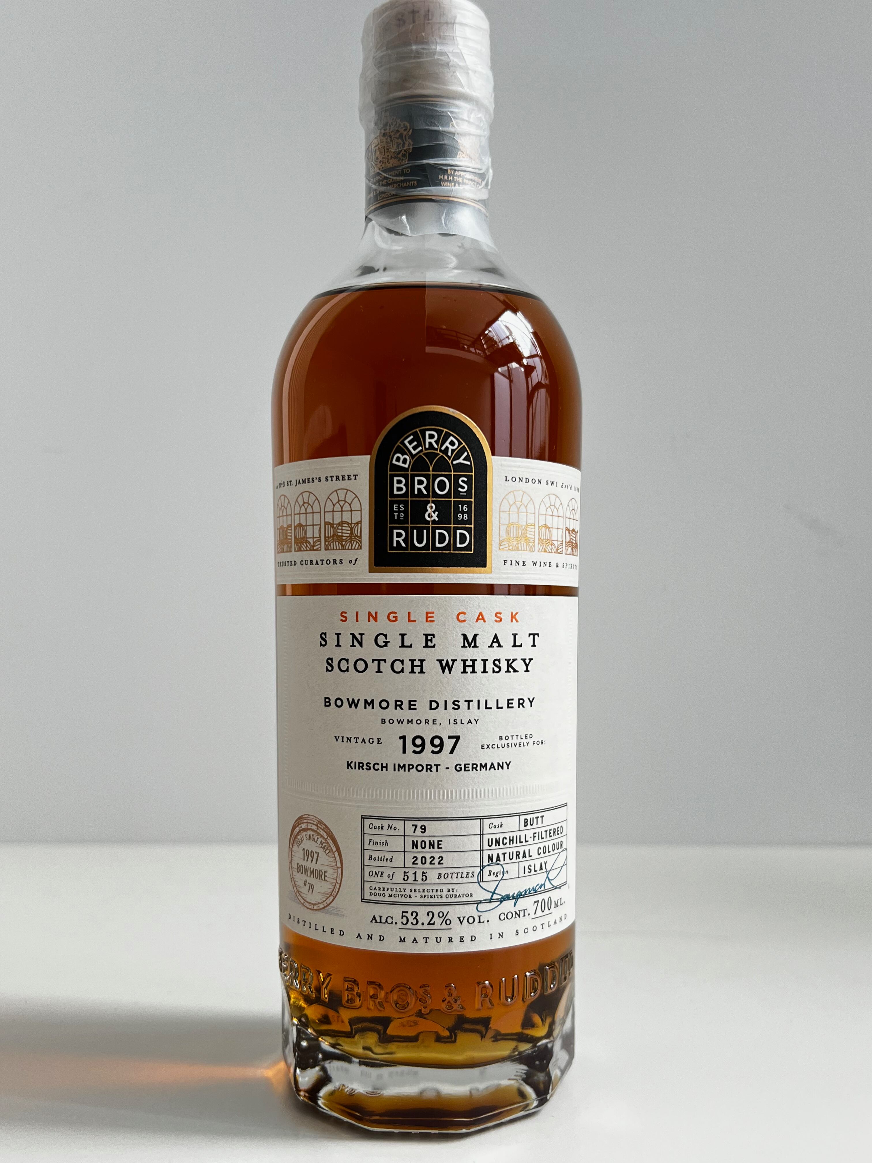 bowmore アイラフェスティバル限定　ボウモア15年　バーボン樽熟成　袋付き