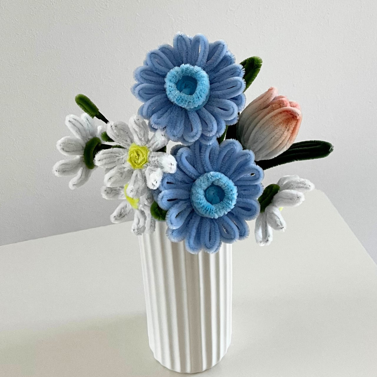 受注生産】Blue bouquet 【モールフラワー5本】 | Ncot（エヌコット）