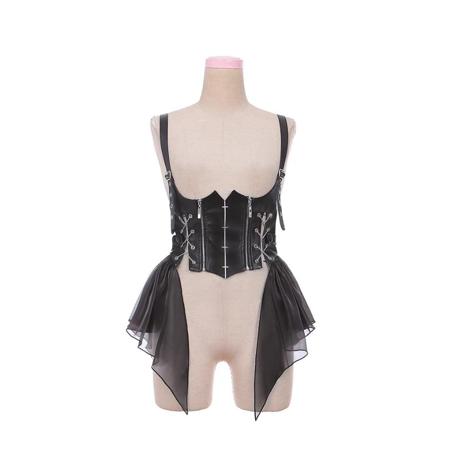 SEASONZ キラキラ アイドル衣装 コルセット ベルト PUレザー ボーカル衣装 ライブ衣装 ステージ イベント衣装