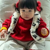 韓国子供服 / 26winter / cream bbang / スノーフレークボアベスト / キッズ / 冬服 *XS~XL*