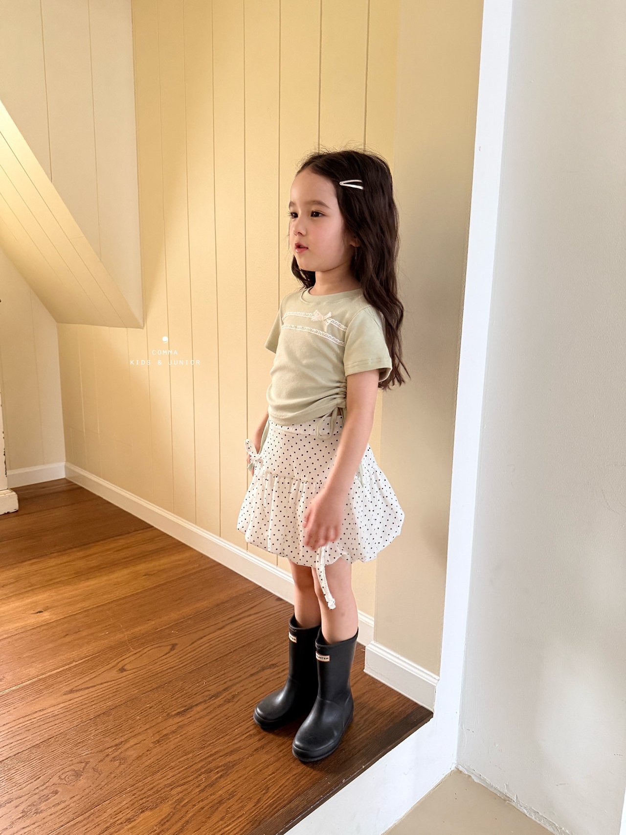 [COMMA] Dot Balloon Skirt (160/170) / [콤마] 도트벌룬스커트 (160/170)